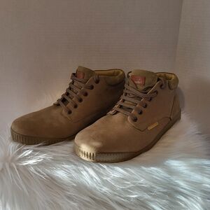 Woodland Tan High-Top Sneakers, Size 44 (12 Inches )